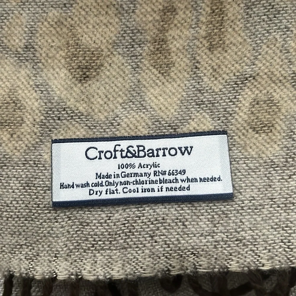 Croft & Barrow Brown Cozy Leopard Print Scarf with Fringe